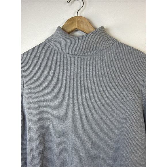 Lane Bryant 22 24 Sweater Gray Pullover Turtleneck 2x classic plus ribbed light - Picture 5 of 10